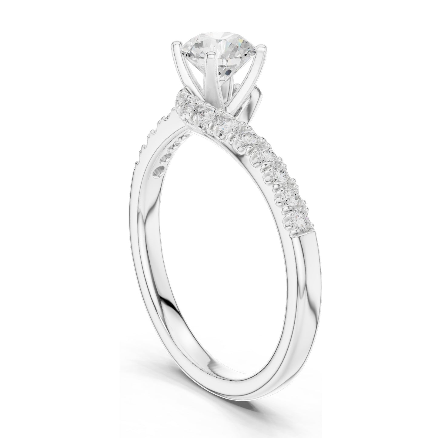 0.846 CT Round Brilliant Lab Diamond Engagement Ring for Women | VVS-VS EF Clarity | 18KT, 14KT, 10KT Gold & 925 Silver | Rose, Yellow, White Gold & Moissanite Options