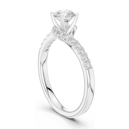 0.846 CT Round Brilliant Lab Diamond Engagement Ring for Women | VVS-VS EF Clarity | 18KT, 14KT, 10KT Gold & 925 Silver | Rose, Yellow, White Gold & Moissanite Options