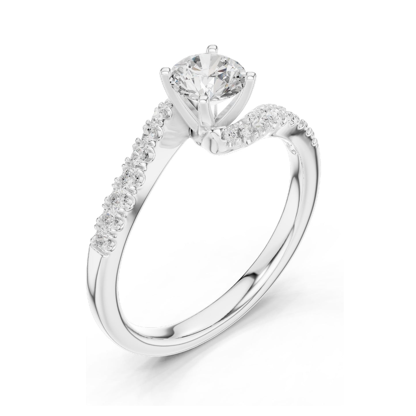 0.846 CT Round Brilliant Lab Diamond Engagement Ring for Women | VVS-VS EF Clarity | 18KT, 14KT, 10KT Gold & 925 Silver | Rose, Yellow, White Gold & Moissanite Options