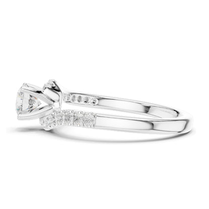 0.846 CT Round Brilliant Lab Diamond Engagement Ring for Women | VVS-VS EF Clarity | 18KT, 14KT, 10KT Gold & 925 Silver | Rose, Yellow, White Gold & Moissanite Options