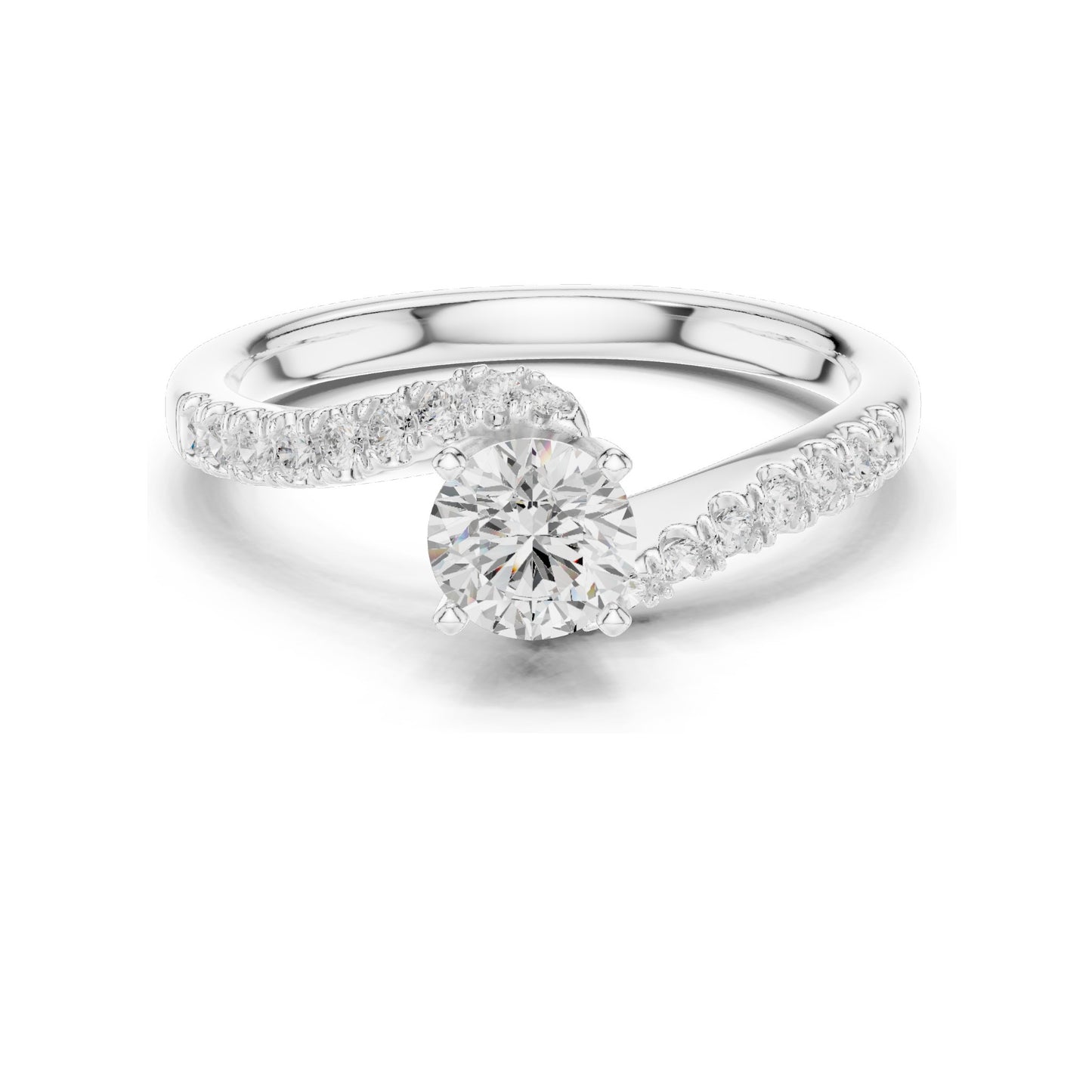 0.846 CT Round Brilliant Lab Diamond Engagement Ring for Women | VVS-VS EF Clarity | 18KT, 14KT, 10KT Gold & 925 Silver | Rose, Yellow, White Gold & Moissanite Options