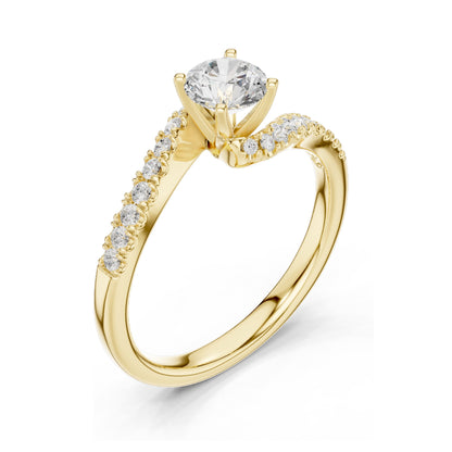 0.846 CT Round Brilliant Lab Diamond Engagement Ring for Women | VVS-VS EF Clarity | 18KT, 14KT, 10KT Gold & 925 Silver | Rose, Yellow, White Gold & Moissanite Options