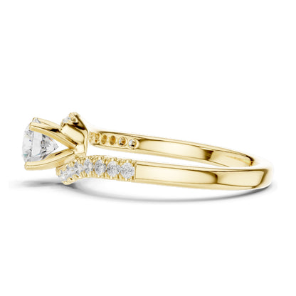 0.846 CT Round Brilliant Lab Diamond Engagement Ring for Women | VVS-VS EF Clarity | 18KT, 14KT, 10KT Gold & 925 Silver | Rose, Yellow, White Gold & Moissanite Options