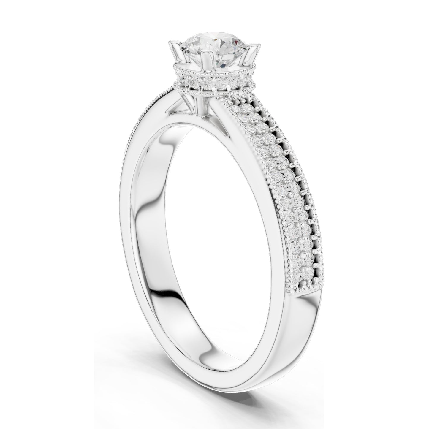 0.768 CT Round Brilliant Cut Lab Diamond Ring for Women | VVS-VS EF Clarity | 18KT, 14KT, 10KT Gold & 925 Silver | Moissanite Option | Rose, Yellow, White Gold