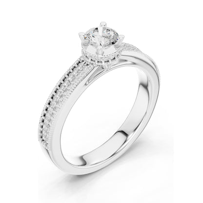 0.768 CT Round Brilliant Cut Lab Diamond Ring for Women | VVS-VS EF Clarity | 18KT, 14KT, 10KT Gold & 925 Silver | Moissanite Option | Rose, Yellow, White Gold