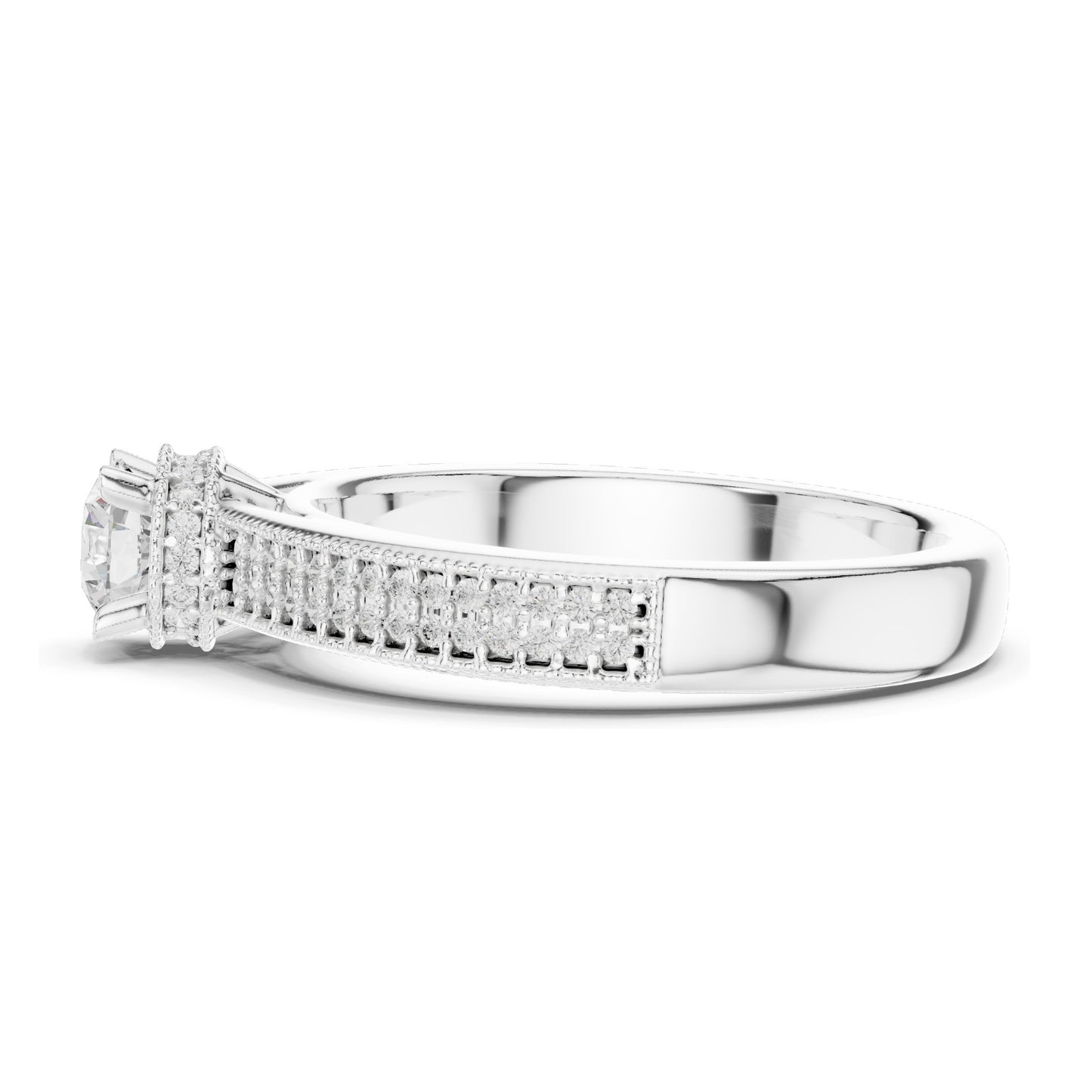 0.768 CT Round Brilliant Cut Lab Diamond Ring for Women | VVS-VS EF Clarity | 18KT, 14KT, 10KT Gold & 925 Silver | Moissanite Option | Rose, Yellow, White Gold