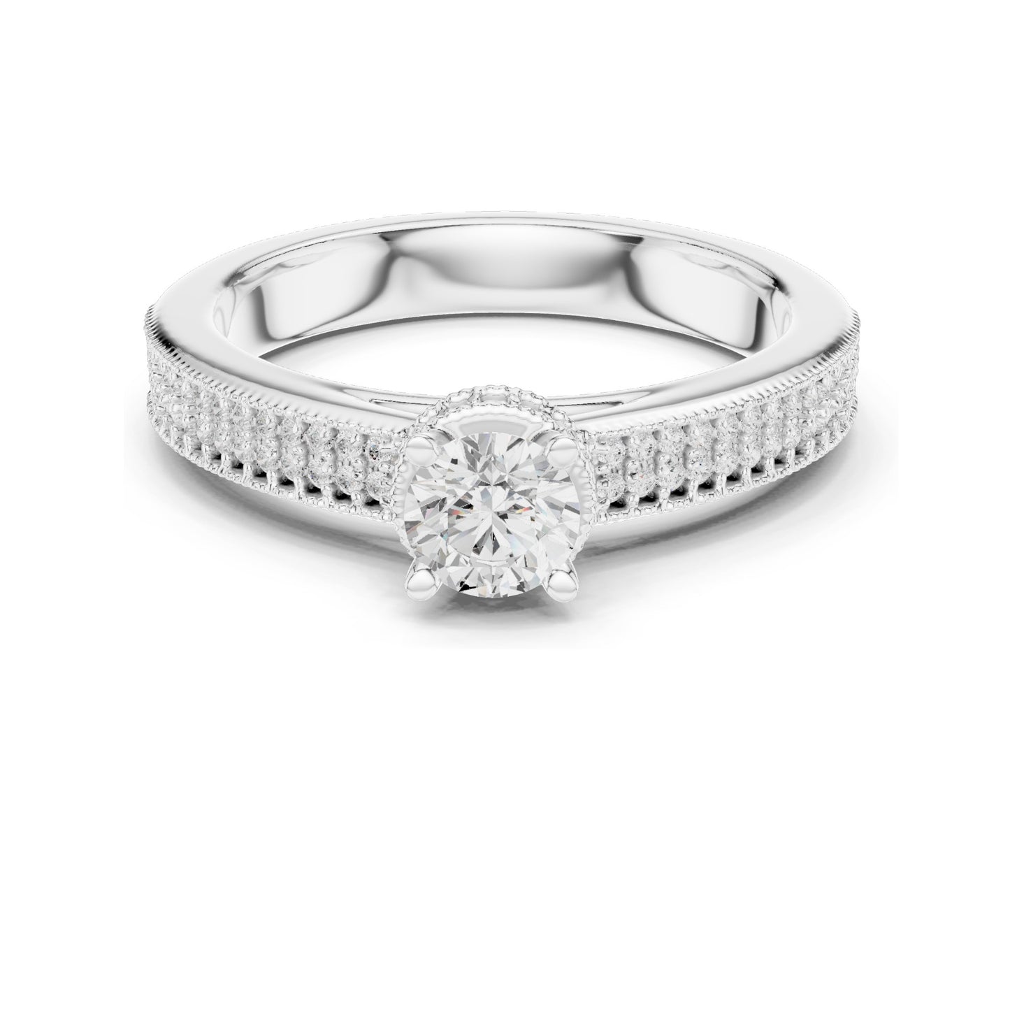 0.768 CT Round Brilliant Cut Lab Diamond Ring for Women | VVS-VS EF Clarity | 18KT, 14KT, 10KT Gold & 925 Silver | Moissanite Option | Rose, Yellow, White Gold