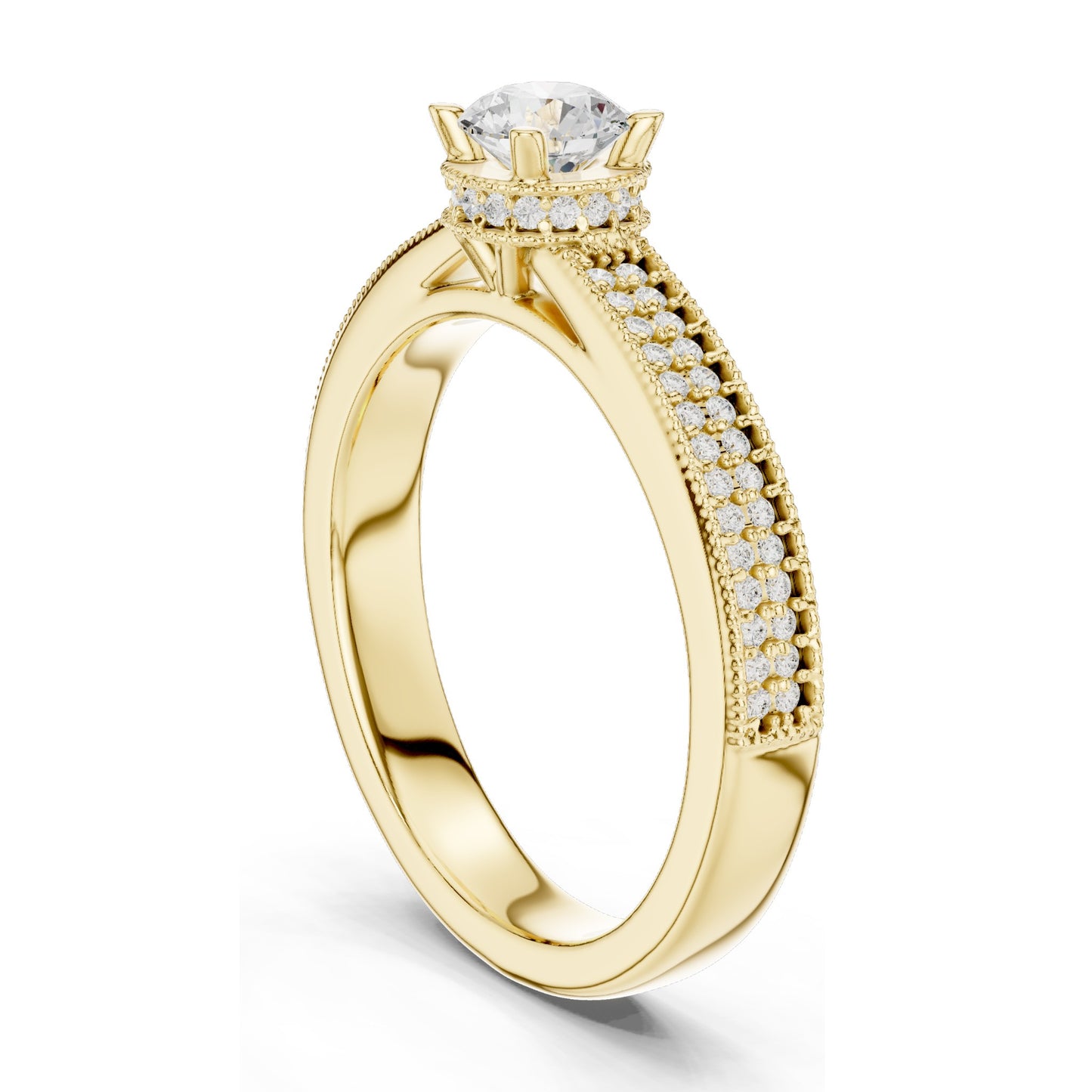 0.768 CT Round Brilliant Cut Lab Diamond Ring for Women | VVS-VS EF Clarity | 18KT, 14KT, 10KT Gold & 925 Silver | Moissanite Option | Rose, Yellow, White Gold