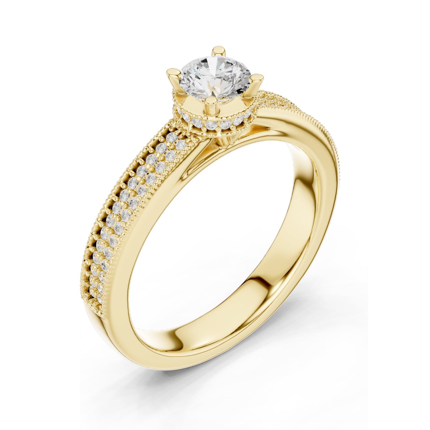 0.768 CT Round Brilliant Cut Lab Diamond Ring for Women | VVS-VS EF Clarity | 18KT, 14KT, 10KT Gold & 925 Silver | Moissanite Option | Rose, Yellow, White Gold