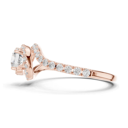 1.202 CT Round Brilliant Lab Diamond Halo Engagement Ring for Women | VVS-VS EF Clarity | 18KT, 14KT, 10KT Gold & 925 Silver | Rose, Yellow, White Gold & Moissanite Options