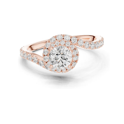 1.202 CT Round Brilliant Lab Diamond Halo Engagement Ring for Women | VVS-VS EF Clarity | 18KT, 14KT, 10KT Gold & 925 Silver | Rose, Yellow, White Gold & Moissanite Options