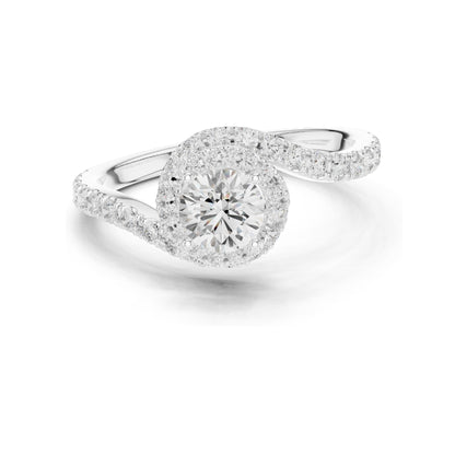 1.202 CT Round Brilliant Lab Diamond Halo Engagement Ring for Women | VVS-VS EF Clarity | 18KT, 14KT, 10KT Gold & 925 Silver | Rose, Yellow, White Gold & Moissanite Options