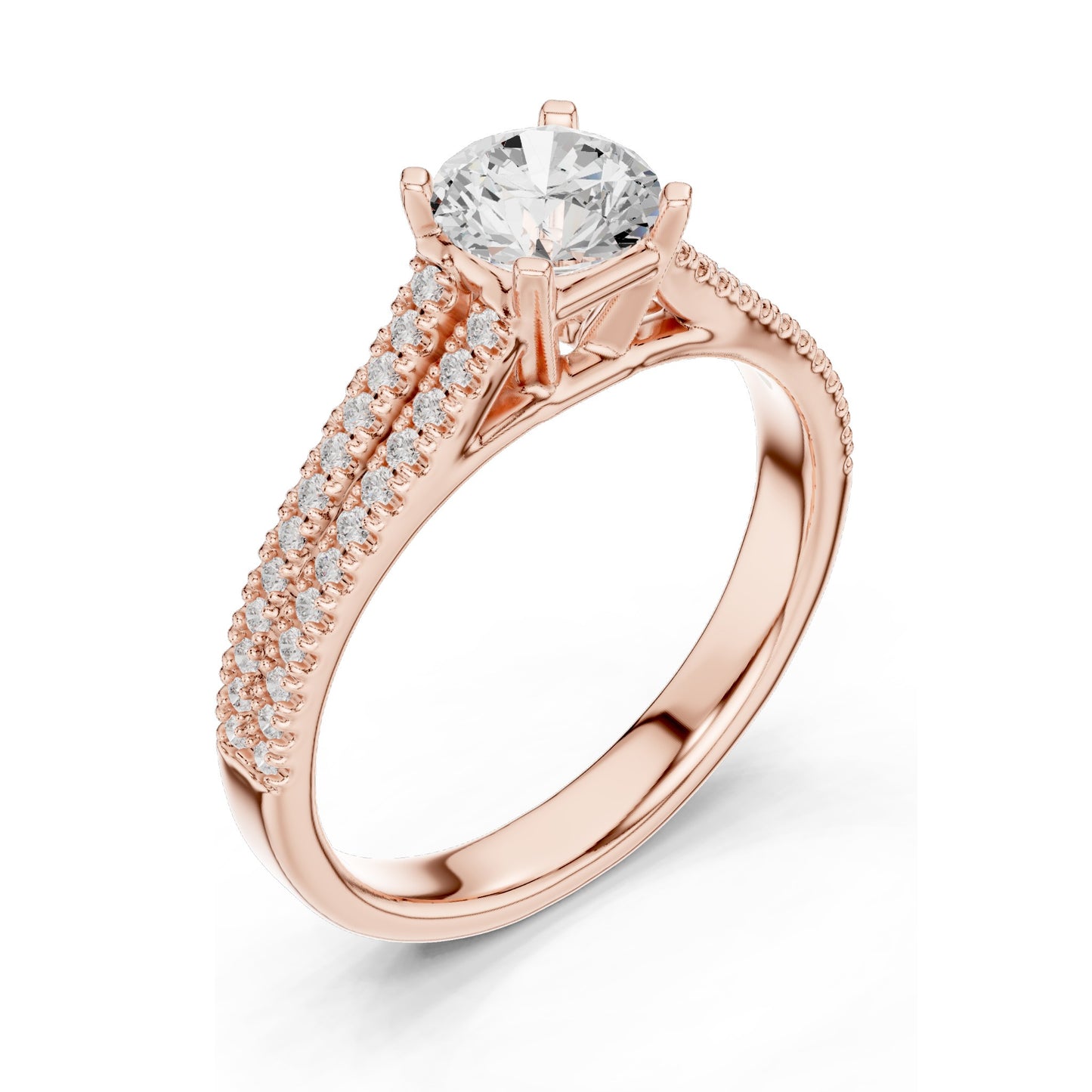 1.064 CT Round Brilliant Cut Lab Diamond Ring for Women | VVS-VS EF Clarity | 18KT, 14KT, 10KT Gold & 925 Silver | Moissanite Option | Rose, Yellow, White Gold