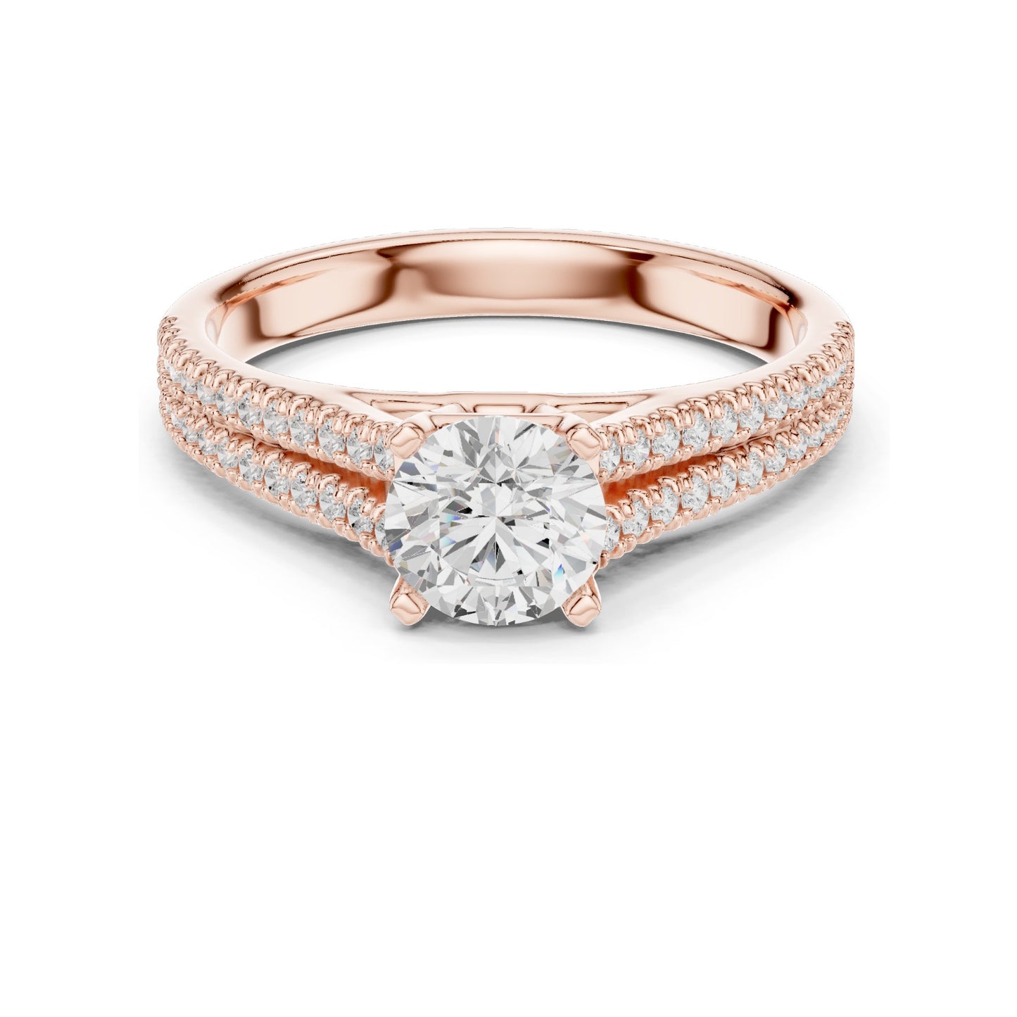 1.064 CT Round Brilliant Cut Lab Diamond Ring for Women | VVS-VS EF Clarity | 18KT, 14KT, 10KT Gold & 925 Silver | Moissanite Option | Rose, Yellow, White Gold