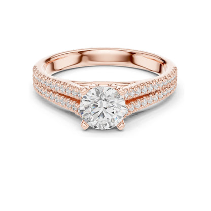 1.064 CT Round Brilliant Cut Lab Diamond Ring for Women | VVS-VS EF Clarity | 18KT, 14KT, 10KT Gold & 925 Silver | Moissanite Option | Rose, Yellow, White Gold