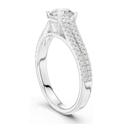 1.064 CT Round Brilliant Cut Lab Diamond Ring for Women | VVS-VS EF Clarity | 18KT, 14KT, 10KT Gold & 925 Silver | Moissanite Option | Rose, Yellow, White Gold