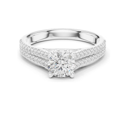 1.064 CT Round Brilliant Cut Lab Diamond Ring for Women | VVS-VS EF Clarity | 18KT, 14KT, 10KT Gold & 925 Silver | Moissanite Option | Rose, Yellow, White Gold