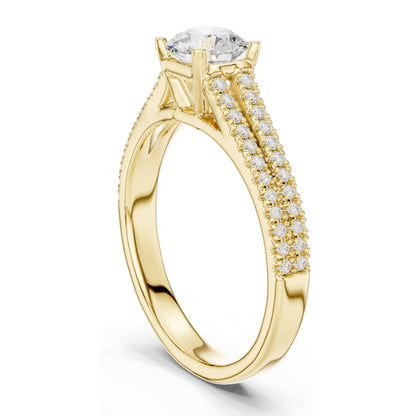 1.064 CT Round Brilliant Cut Lab Diamond Ring for Women | VVS-VS EF Clarity | 18KT, 14KT, 10KT Gold & 925 Silver | Moissanite Option | Rose, Yellow, White Gold