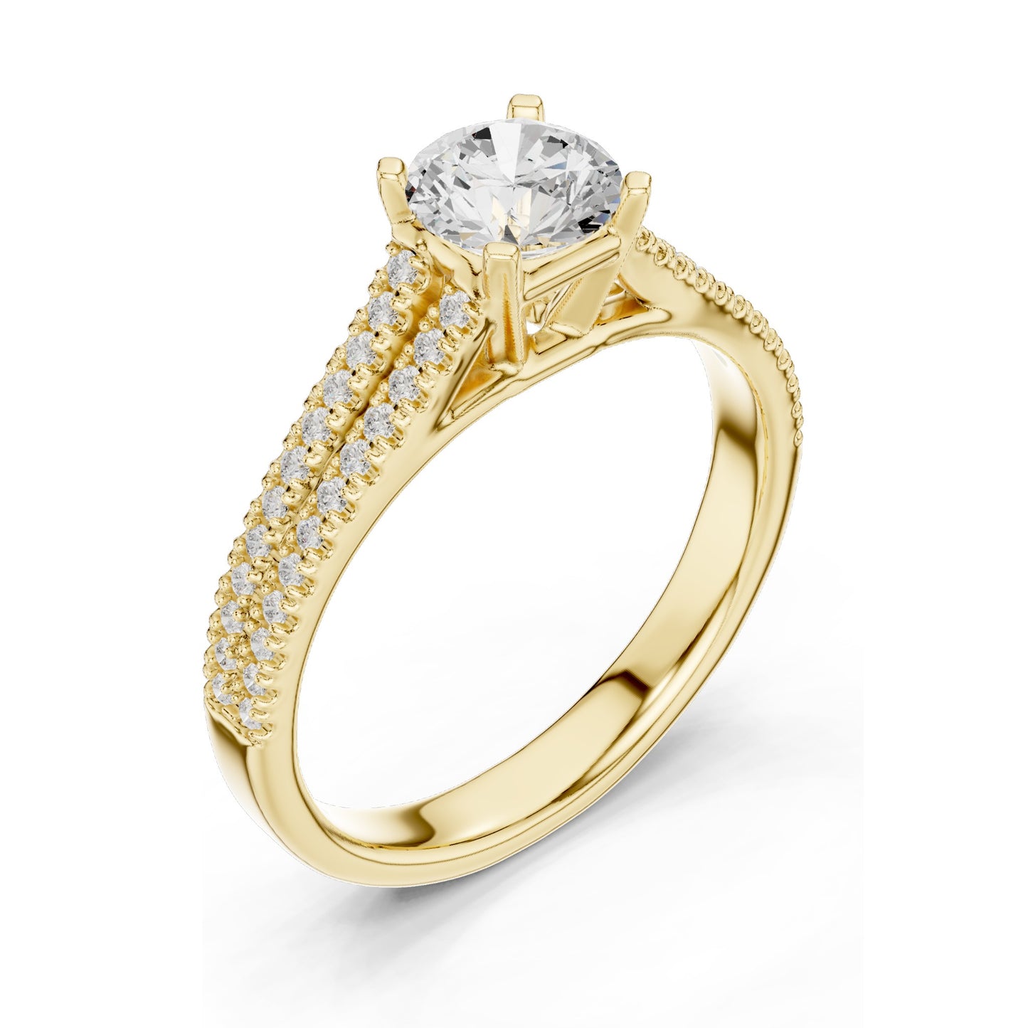 1.064 CT Round Brilliant Cut Lab Diamond Ring for Women | VVS-VS EF Clarity | 18KT, 14KT, 10KT Gold & 925 Silver | Moissanite Option | Rose, Yellow, White Gold