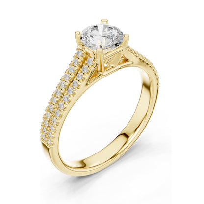 1.064 CT Round Brilliant Cut Lab Diamond Ring for Women | VVS-VS EF Clarity | 18KT, 14KT, 10KT Gold & 925 Silver | Moissanite Option | Rose, Yellow, White Gold