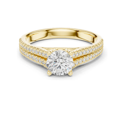 1.064 CT Round Brilliant Cut Lab Diamond Ring for Women | VVS-VS EF Clarity | 18KT, 14KT, 10KT Gold & 925 Silver | Moissanite Option | Rose, Yellow, White Gold