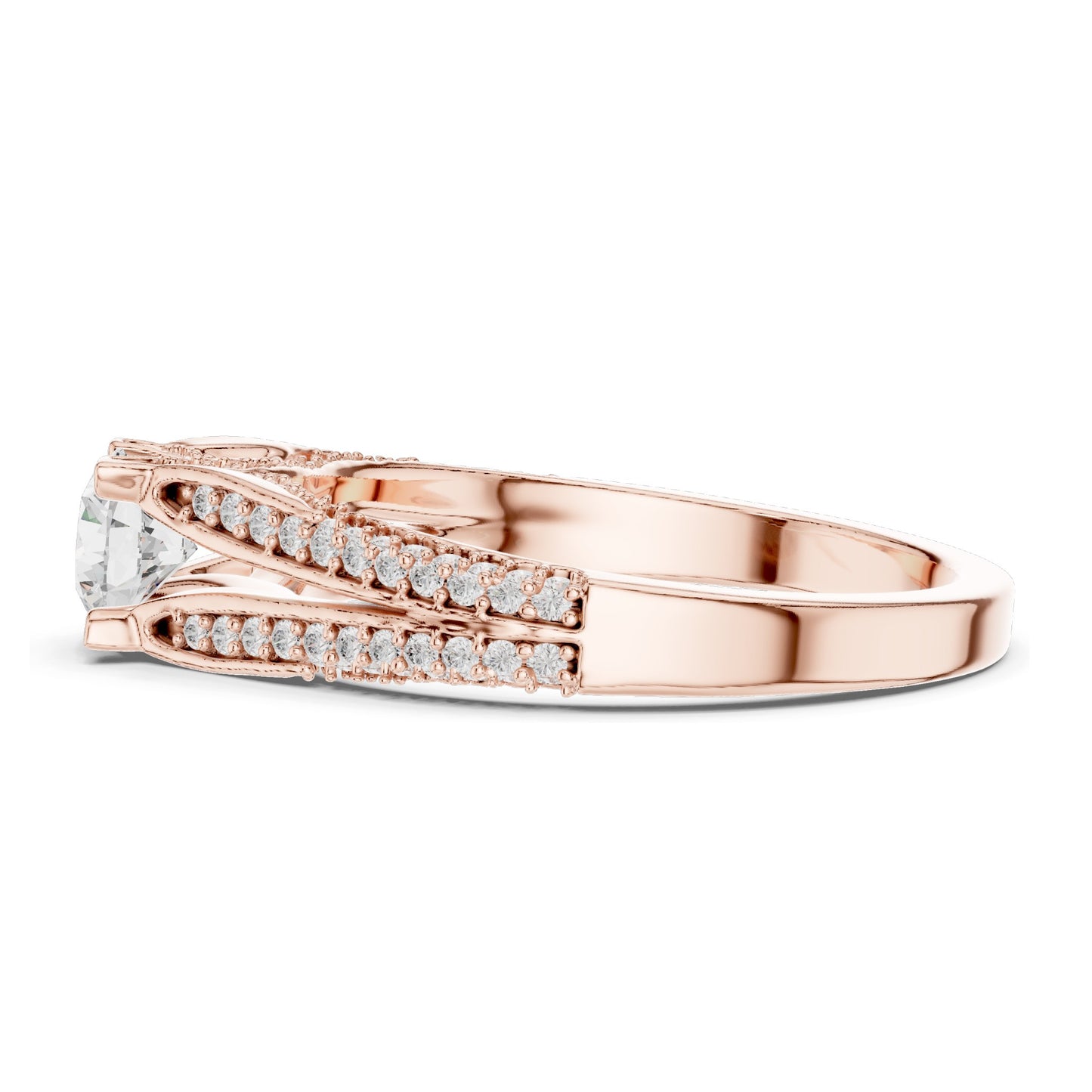 0.944 CT Round Brilliant Lab Diamond Ring for Women | VVS-VS EF Clarity | 18KT, 14KT, 10KT Gold & 925 Silver | Rose, Yellow, White Gold & Moissanite Options