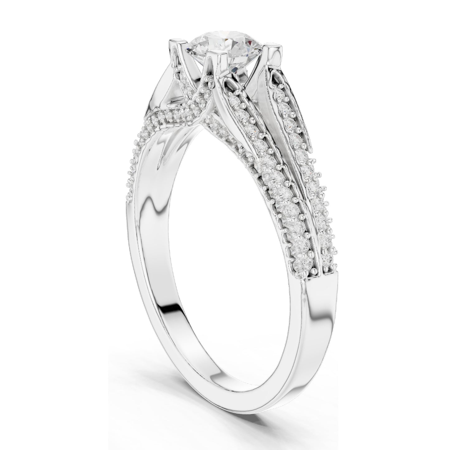0.944 CT Round Brilliant Lab Diamond Ring for Women | VVS-VS EF Clarity | 18KT, 14KT, 10KT Gold & 925 Silver | Rose, Yellow, White Gold & Moissanite Options