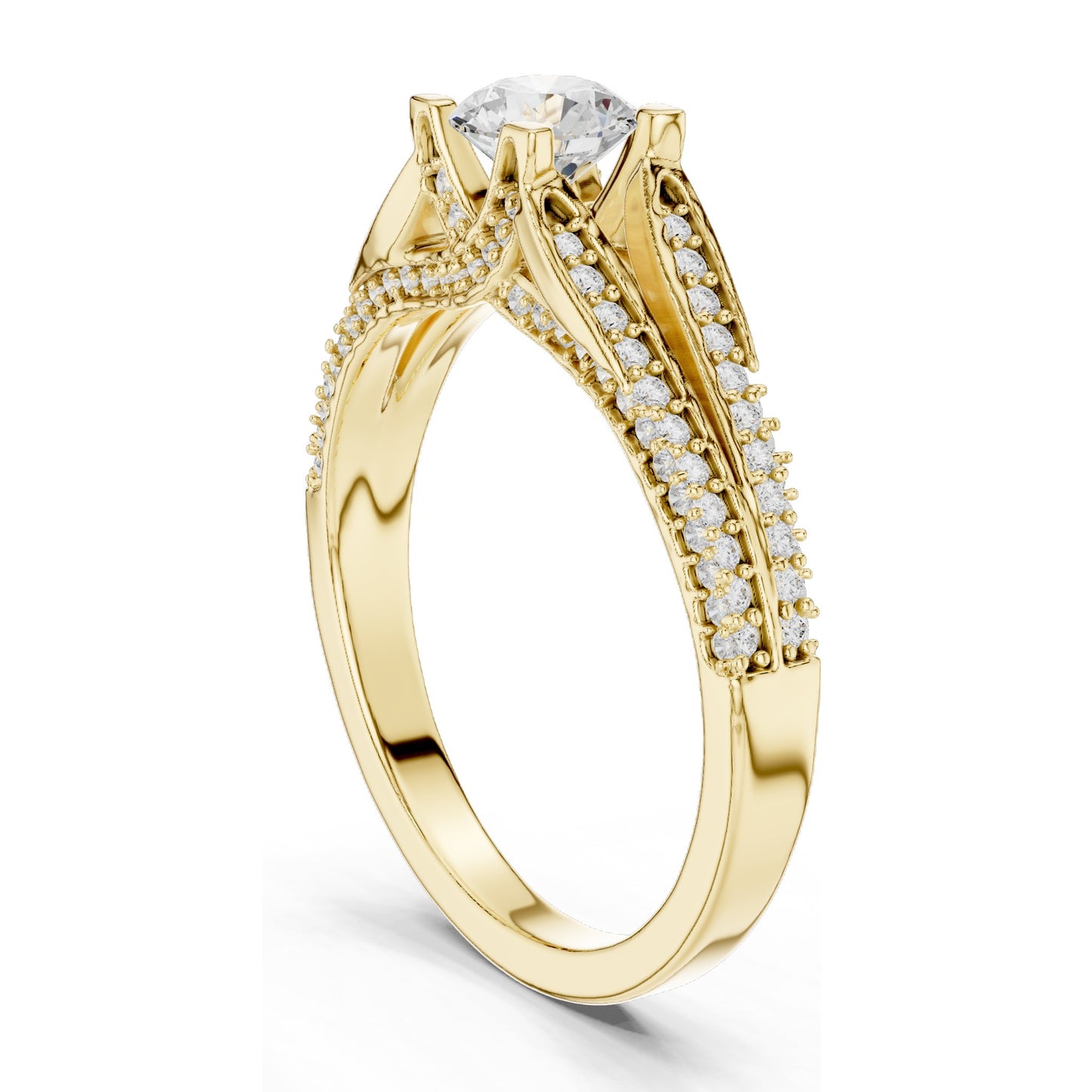 0.944 CT Round Brilliant Lab Diamond Ring for Women | VVS-VS EF Clarity | 18KT, 14KT, 10KT Gold & 925 Silver | Rose, Yellow, White Gold & Moissanite Options