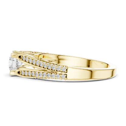0.944 CT Round Brilliant Lab Diamond Ring for Women | VVS-VS EF Clarity | 18KT, 14KT, 10KT Gold & 925 Silver | Rose, Yellow, White Gold & Moissanite Options