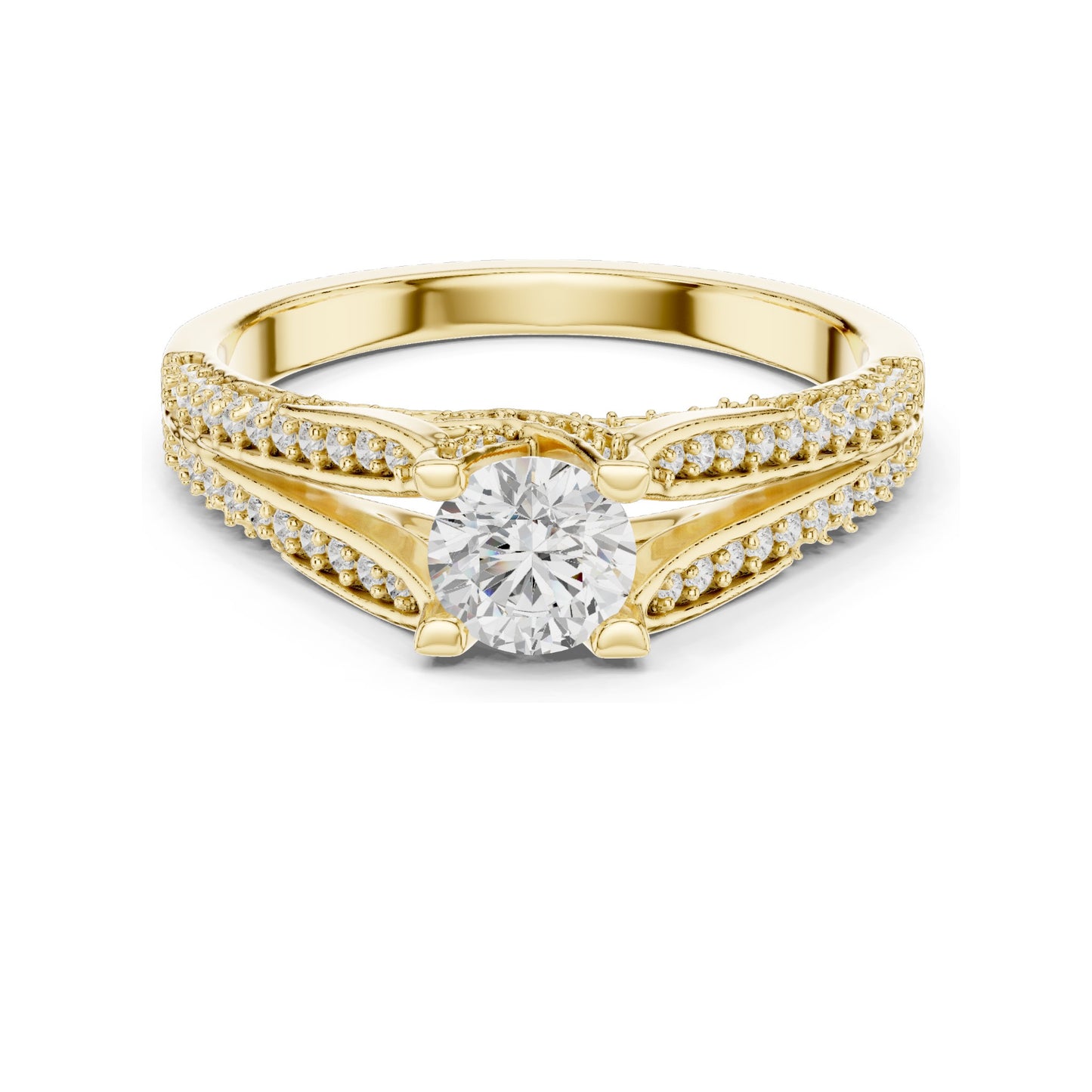 0.944 CT Round Brilliant Lab Diamond Ring for Women | VVS-VS EF Clarity | 18KT, 14KT, 10KT Gold & 925 Silver | Rose, Yellow, White Gold & Moissanite Options
