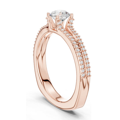 0.866 CT Round Brilliant Lab Diamond Ring for Women | VVS-VS EF Clarity | 18KT, 14KT, 10KT Gold & 925 Silver | Rose, Yellow, White Gold & Moissanite Options