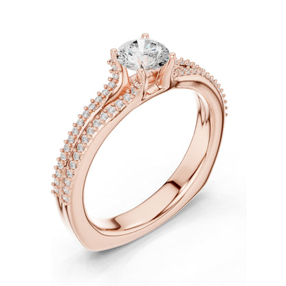 0.866 CT Round Brilliant Lab Diamond Ring for Women | VVS-VS EF Clarity | 18KT, 14KT, 10KT Gold & 925 Silver | Rose, Yellow, White Gold & Moissanite Options