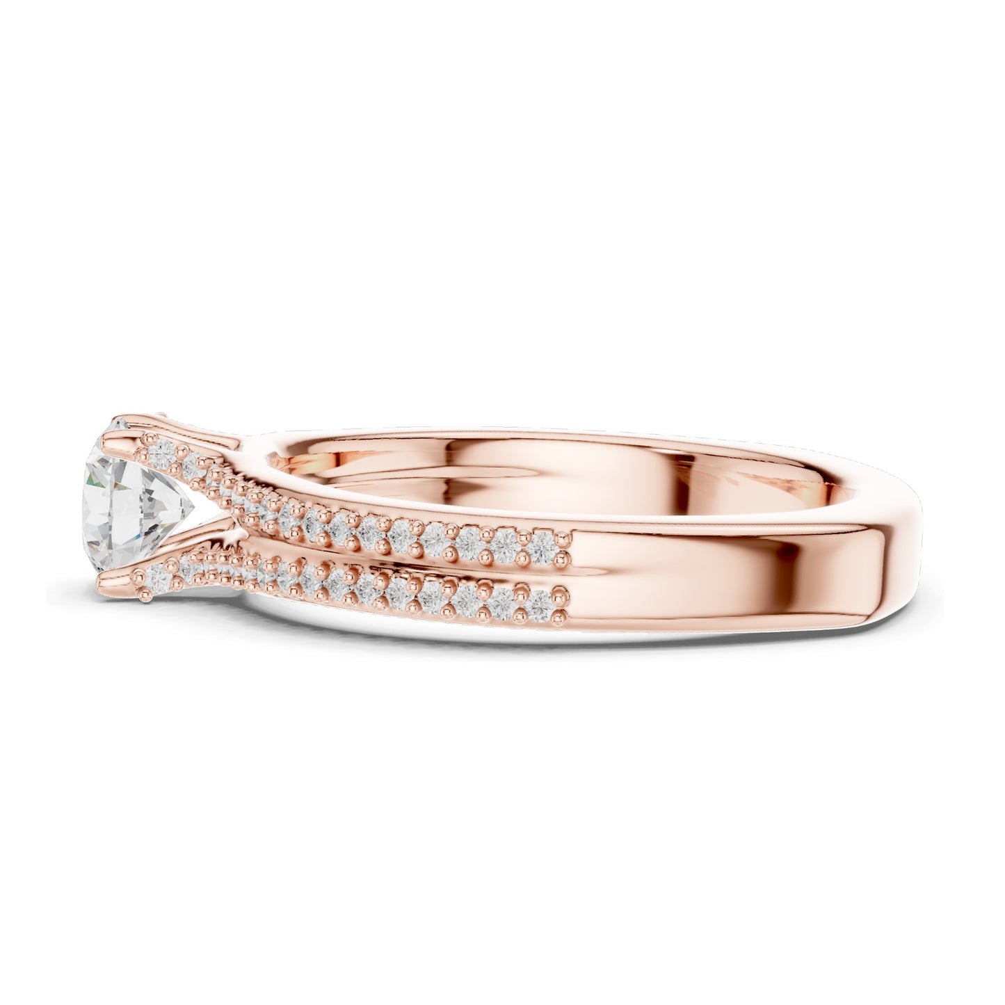 0.866 CT Round Brilliant Lab Diamond Ring for Women | VVS-VS EF Clarity | 18KT, 14KT, 10KT Gold & 925 Silver | Rose, Yellow, White Gold & Moissanite Options