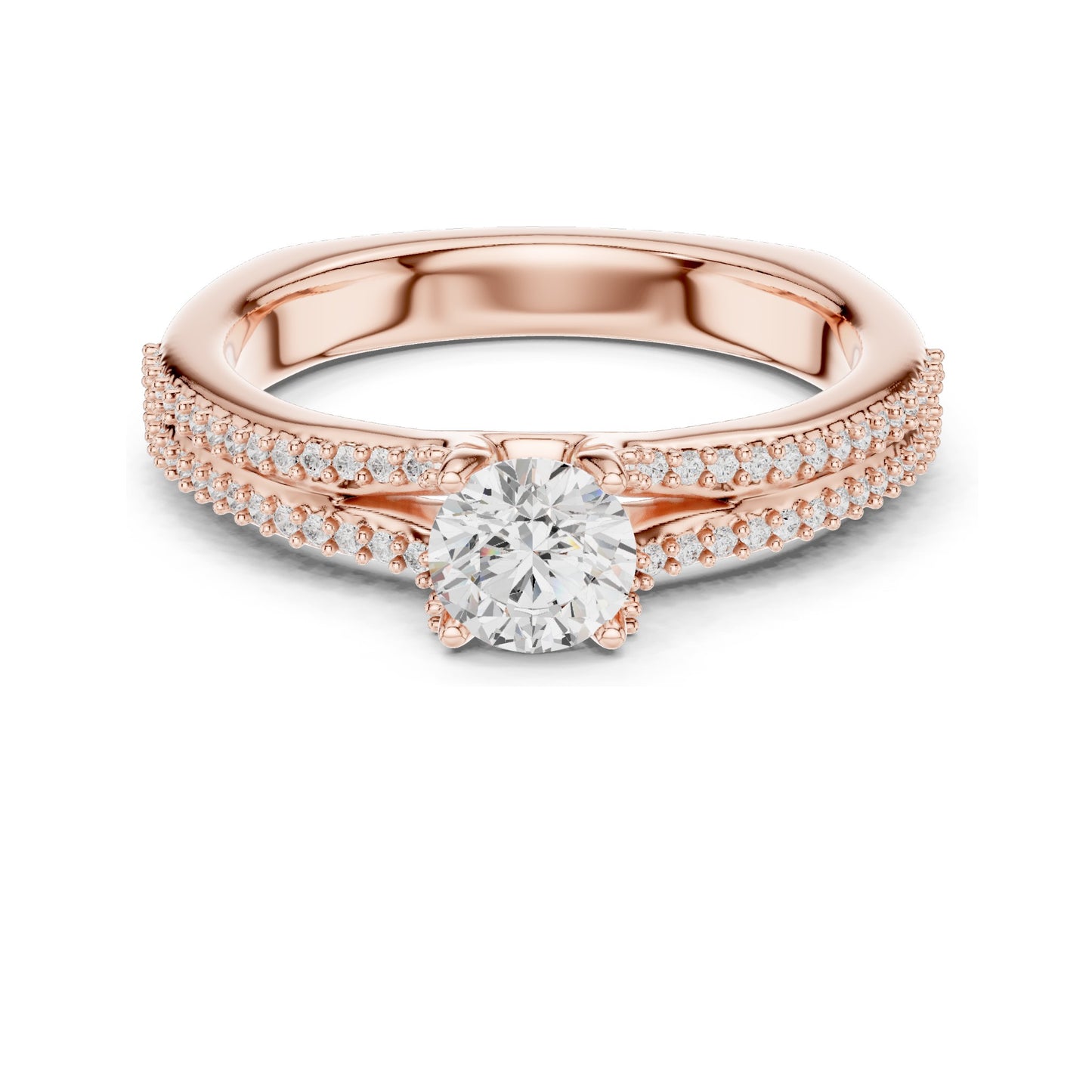 0.866 CT Round Brilliant Lab Diamond Ring for Women | VVS-VS EF Clarity | 18KT, 14KT, 10KT Gold & 925 Silver | Rose, Yellow, White Gold & Moissanite Options