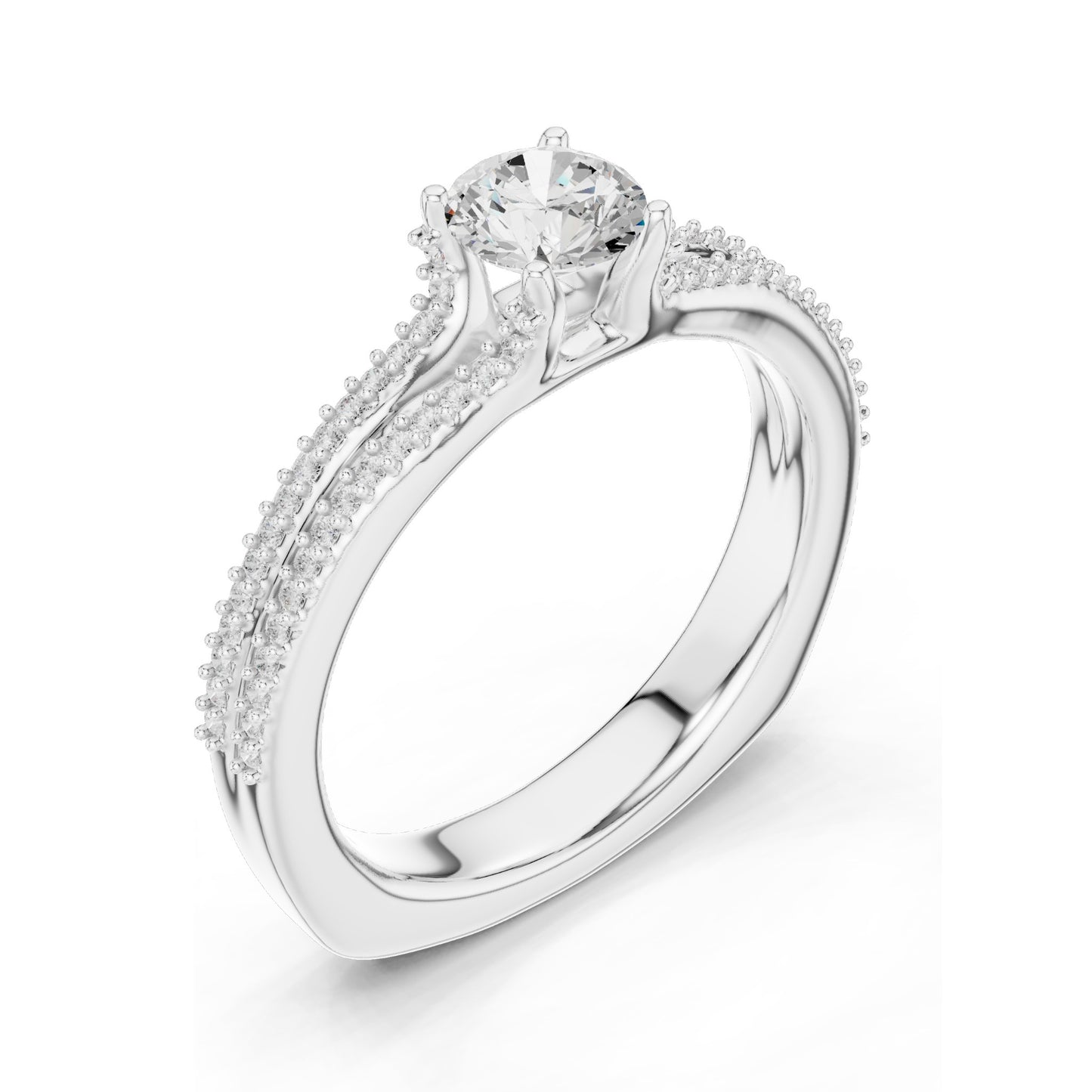 0.866 CT Round Brilliant Lab Diamond Ring for Women | VVS-VS EF Clarity | 18KT, 14KT, 10KT Gold & 925 Silver | Rose, Yellow, White Gold & Moissanite Options