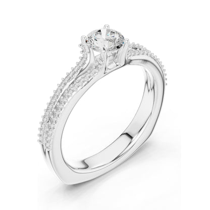 0.866 CT Round Brilliant Lab Diamond Ring for Women | VVS-VS EF Clarity | 18KT, 14KT, 10KT Gold & 925 Silver | Rose, Yellow, White Gold & Moissanite Options