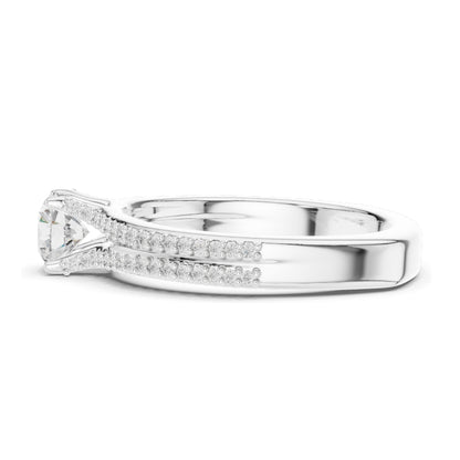0.866 CT Round Brilliant Lab Diamond Ring for Women | VVS-VS EF Clarity | 18KT, 14KT, 10KT Gold & 925 Silver | Rose, Yellow, White Gold & Moissanite Options