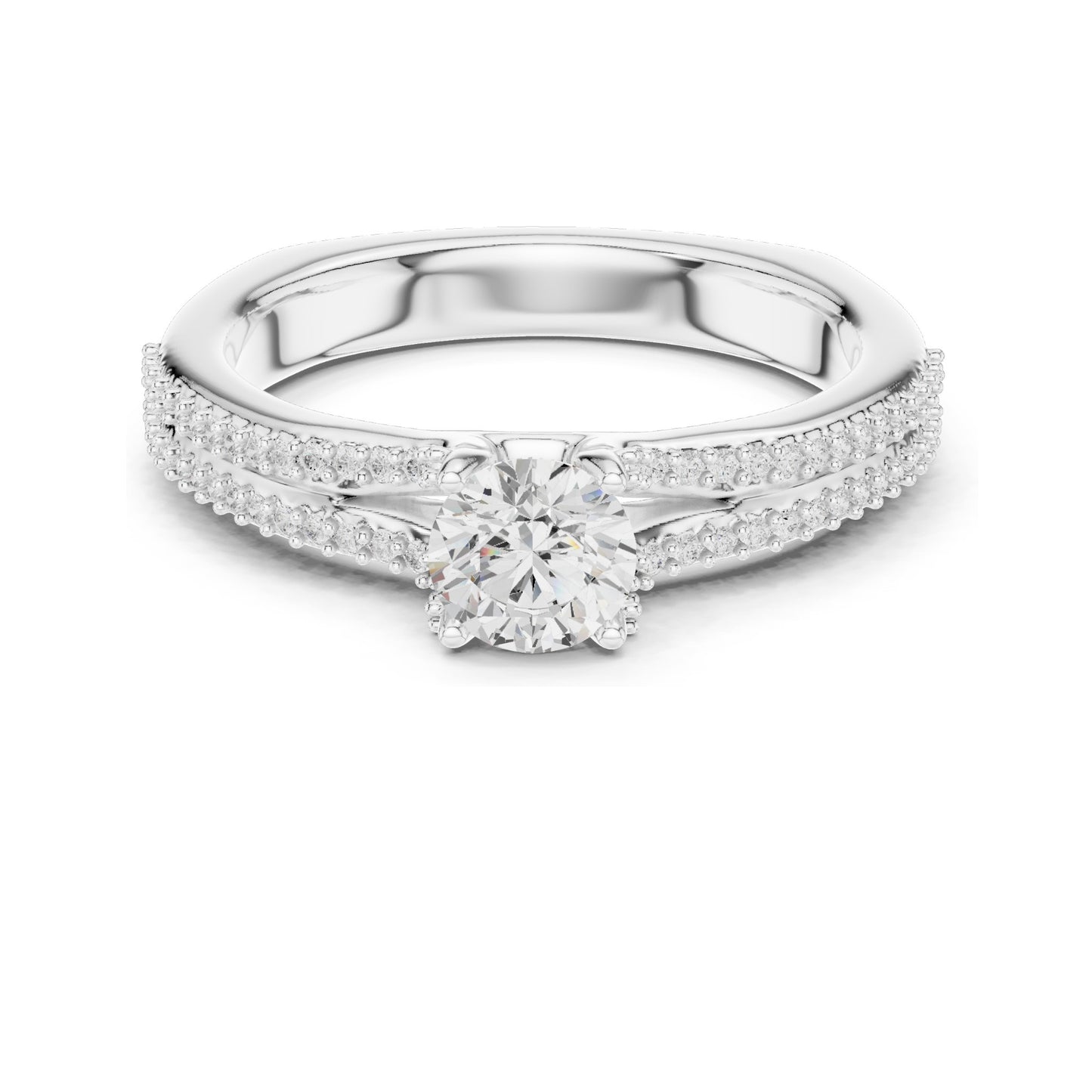 0.866 CT Round Brilliant Lab Diamond Ring for Women | VVS-VS EF Clarity | 18KT, 14KT, 10KT Gold & 925 Silver | Rose, Yellow, White Gold & Moissanite Options