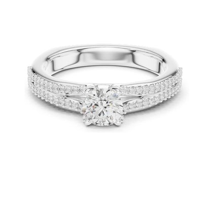 0.866 CT Round Brilliant Lab Diamond Ring for Women | VVS-VS EF Clarity | 18KT, 14KT, 10KT Gold & 925 Silver | Rose, Yellow, White Gold & Moissanite Options