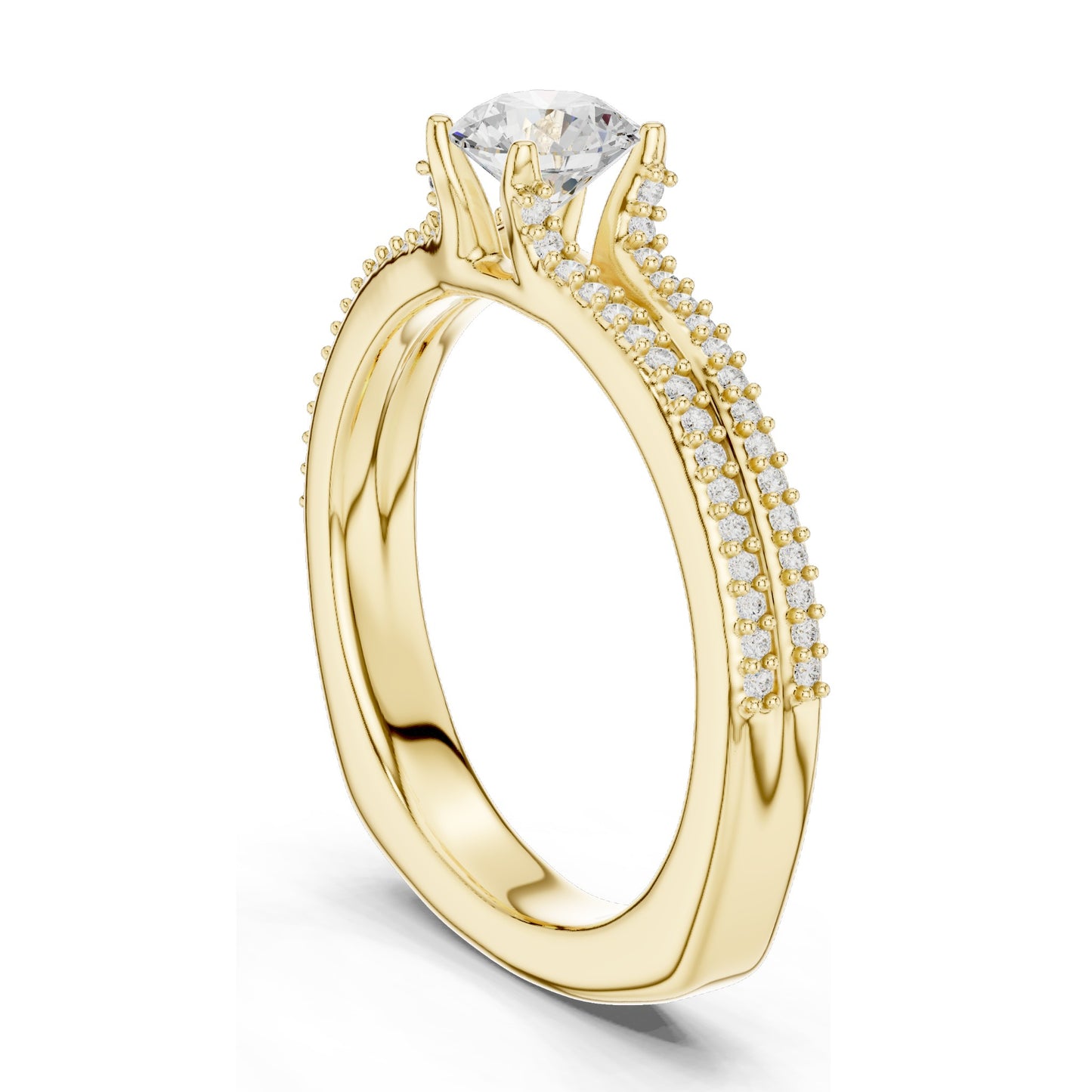 0.866 CT Round Brilliant Lab Diamond Ring for Women | VVS-VS EF Clarity | 18KT, 14KT, 10KT Gold & 925 Silver | Rose, Yellow, White Gold & Moissanite Options