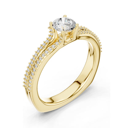 0.866 CT Round Brilliant Lab Diamond Ring for Women | VVS-VS EF Clarity | 18KT, 14KT, 10KT Gold & 925 Silver | Rose, Yellow, White Gold & Moissanite Options