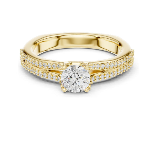 0.866 CT Round Brilliant Lab Diamond Ring for Women | VVS-VS EF Clarity | 18KT, 14KT, 10KT Gold & 925 Silver | Rose, Yellow, White Gold & Moissanite Options