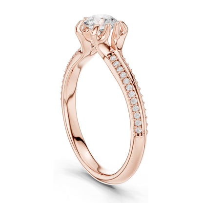 0.802 CT Round Brilliant Lab Diamond Ring for Women | VVS-VS EF Clarity | 18KT, 14KT, 10KT Gold & 925 Silver | Moissanite Options | Rose, Yellow, White Gold