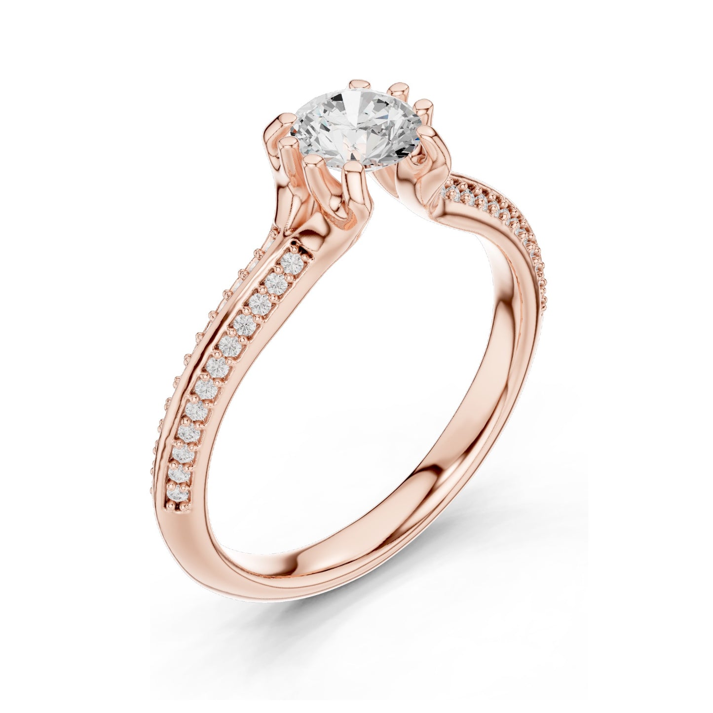 0.802 CT Round Brilliant Lab Diamond Ring for Women | VVS-VS EF Clarity | 18KT, 14KT, 10KT Gold & 925 Silver | Moissanite Options | Rose, Yellow, White Gold