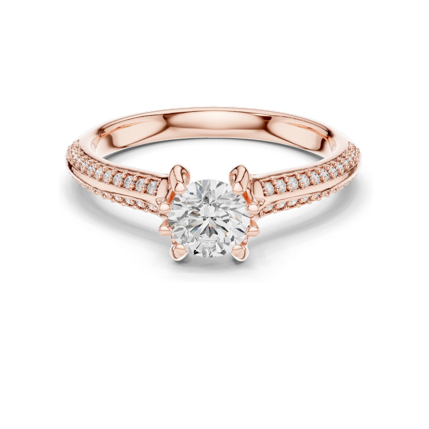 0.802 CT Round Brilliant Lab Diamond Ring for Women | VVS-VS EF Clarity | 18KT, 14KT, 10KT Gold & 925 Silver | Moissanite Options | Rose, Yellow, White Gold