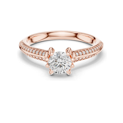 0.802 CT Round Brilliant Lab Diamond Ring for Women | VVS-VS EF Clarity | 18KT, 14KT, 10KT Gold & 925 Silver | Moissanite Options | Rose, Yellow, White Gold
