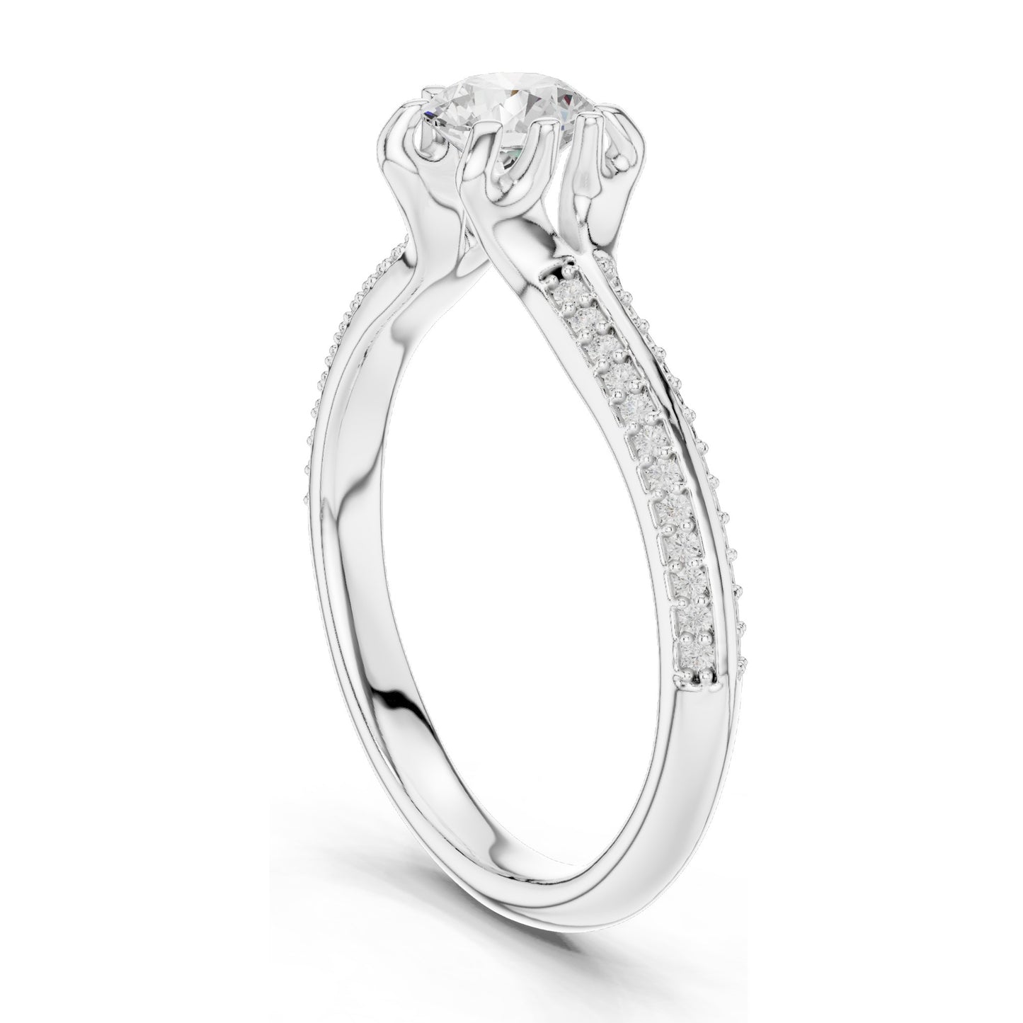 0.802 CT Round Brilliant Lab Diamond Ring for Women | VVS-VS EF Clarity | 18KT, 14KT, 10KT Gold & 925 Silver | Moissanite Options | Rose, Yellow, White Gold