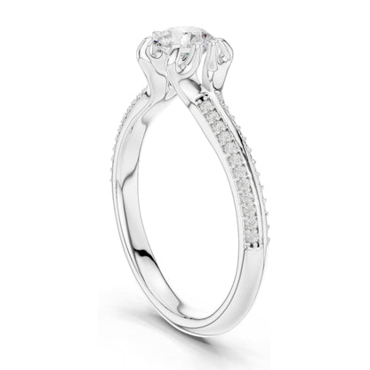 0.802 CT Round Brilliant Lab Diamond Ring for Women | VVS-VS EF Clarity | 18KT, 14KT, 10KT Gold & 925 Silver | Moissanite Options | Rose, Yellow, White Gold