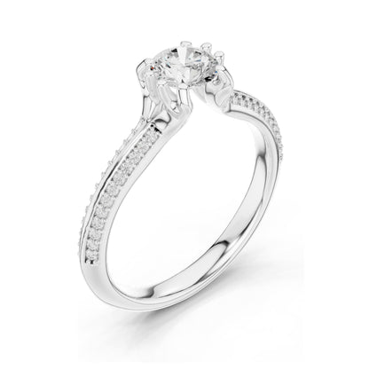 0.802 CT Round Brilliant Lab Diamond Ring for Women | VVS-VS EF Clarity | 18KT, 14KT, 10KT Gold & 925 Silver | Moissanite Options | Rose, Yellow, White Gold