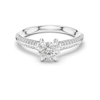 0.802 CT Round Brilliant Lab Diamond Ring for Women | VVS-VS EF Clarity | 18KT, 14KT, 10KT Gold & 925 Silver | Moissanite Options | Rose, Yellow, White Gold